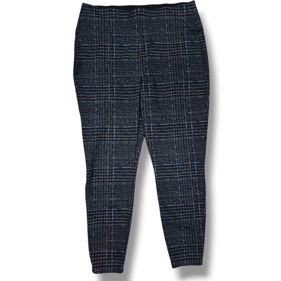 Maurices Women’s Plaid Skinny Ankle Ponte Knit Pants Large Mid Rise - Picture 1 of 8